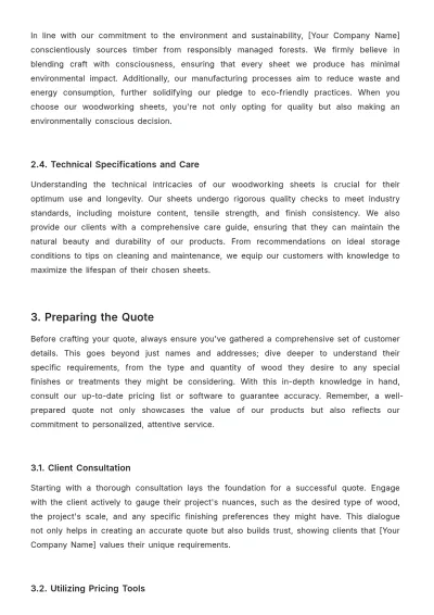 Free Sales Handbook for Quotes Template to Edit Online