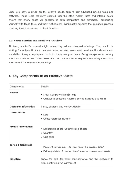 Free Sales Handbook for Quotes Template to Edit Online