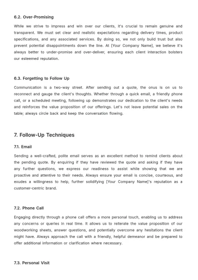 Free Sales Handbook for Quotes Template to Edit Online