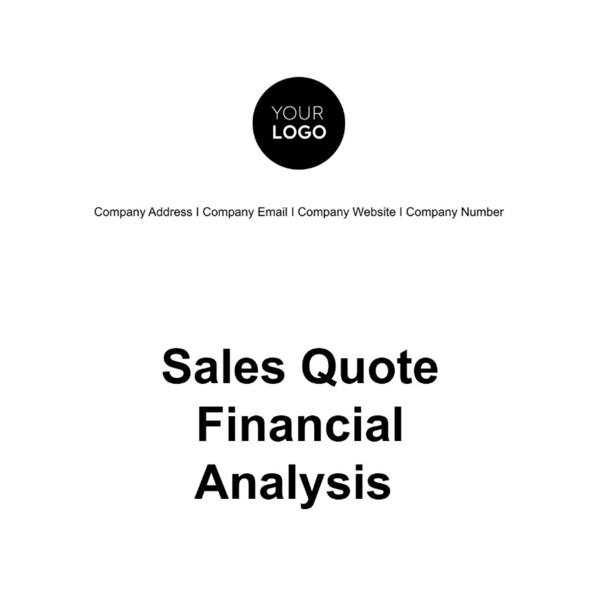 Sales Quote Financial Analysis Template