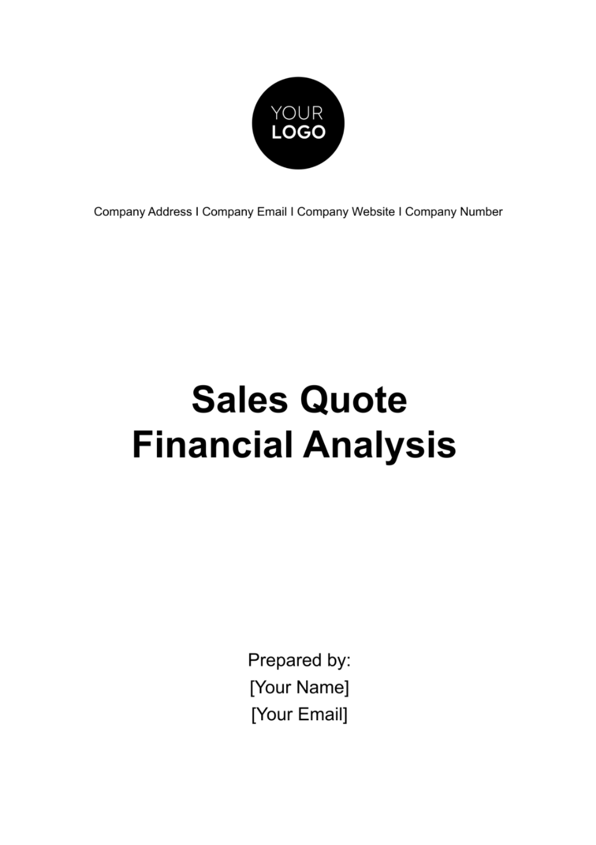 Sales Quote Financial Analysis Template - Edit Online & Download