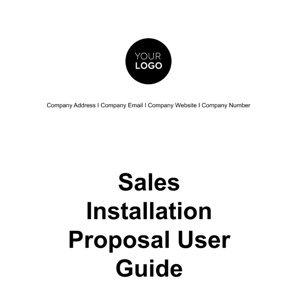 Free Sales Installation Proposal User Guide Template