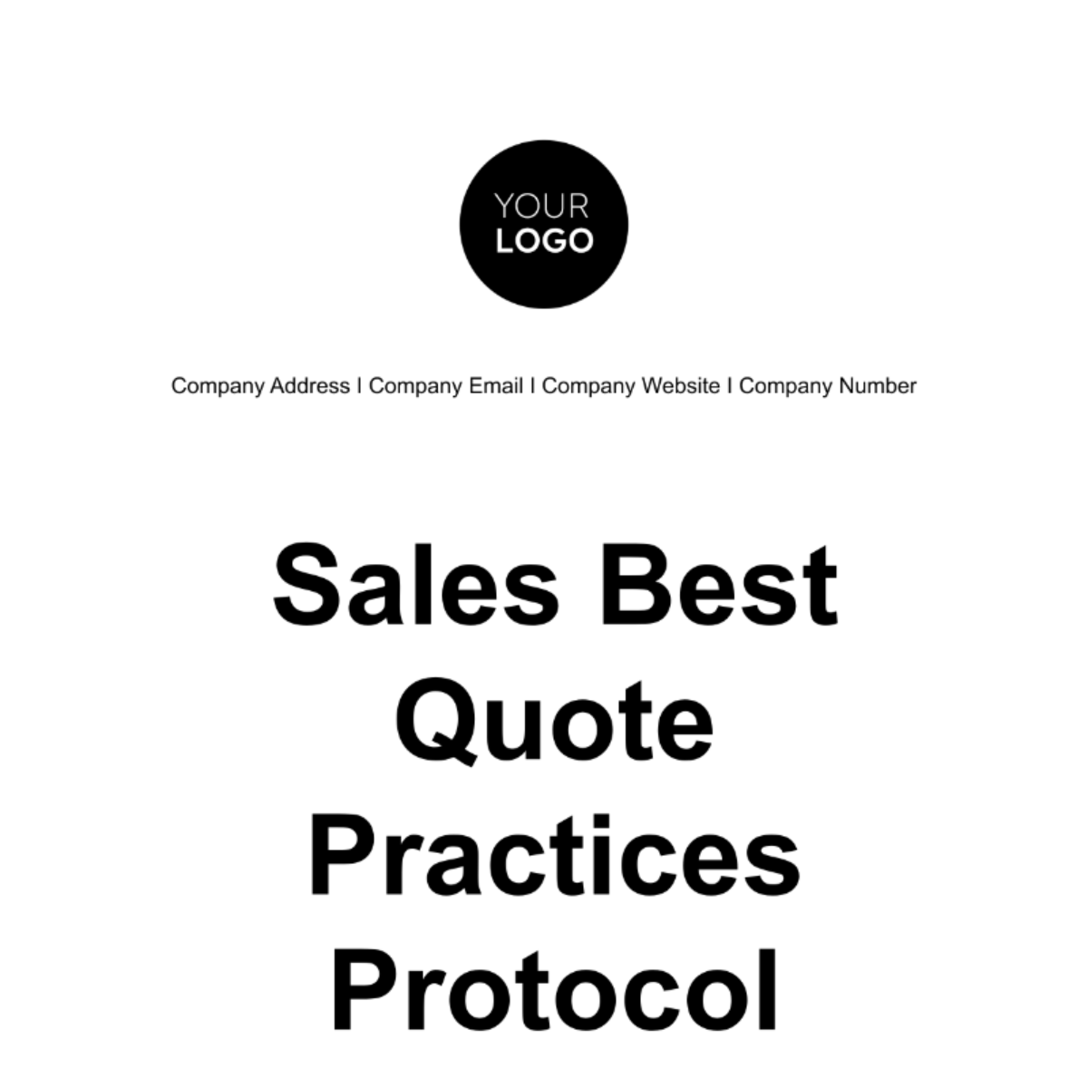 Sales Best Quote Practices Protocol Template