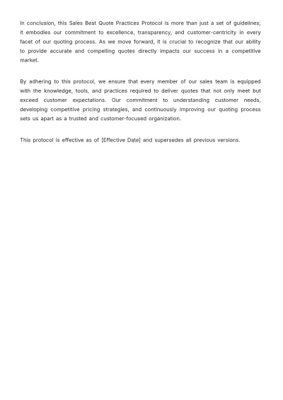 Free Sales Best Quote Practices Protocol Template to Edit Online
