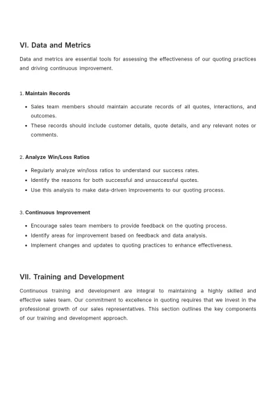 Free Sales Best Quote Practices Protocol Template to Edit Online