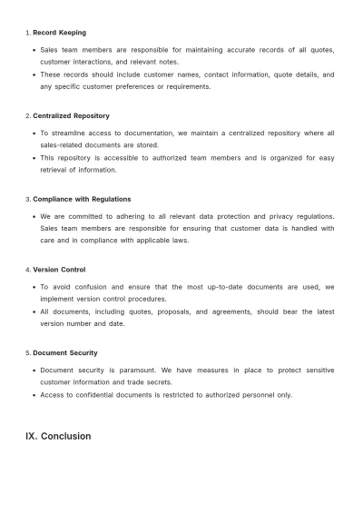 Free Sales Best Quote Practices Protocol Template to Edit Online