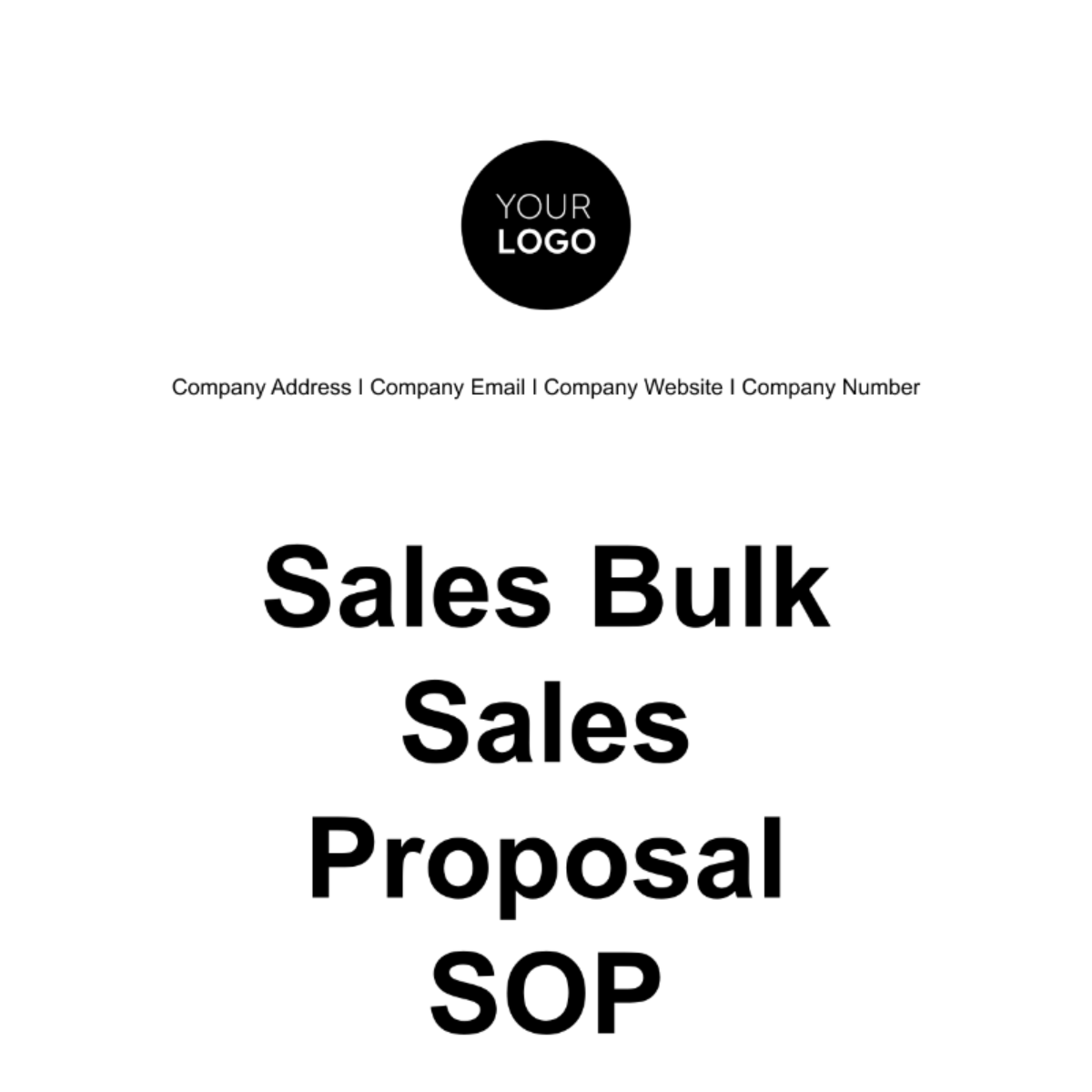 Sales Bulk Sales Proposal SOP Template