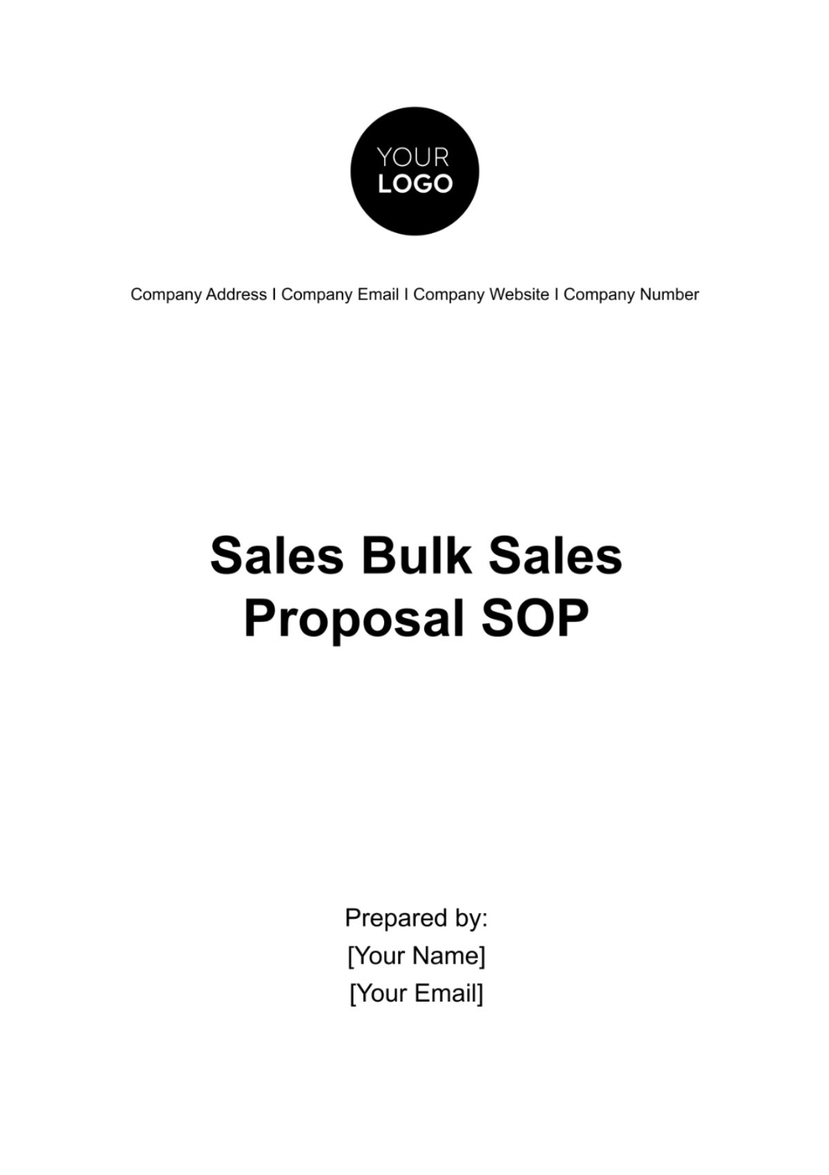 Sales Bulk Sales Proposal SOP Template - Edit Online & Download