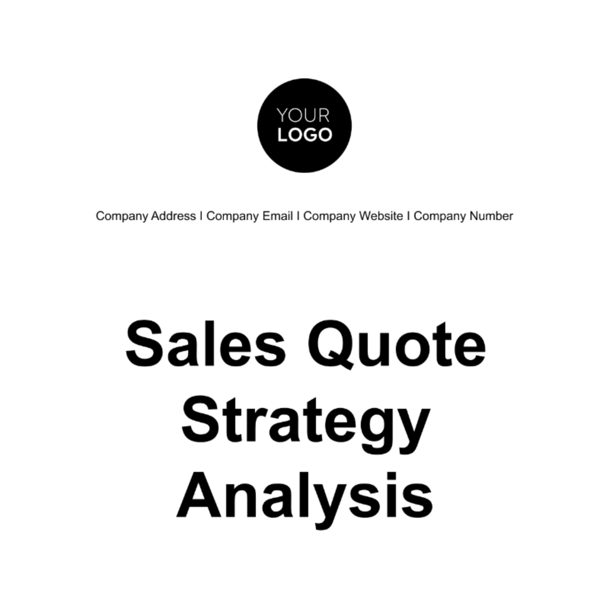 Sales Quote Strategy Analysis Template