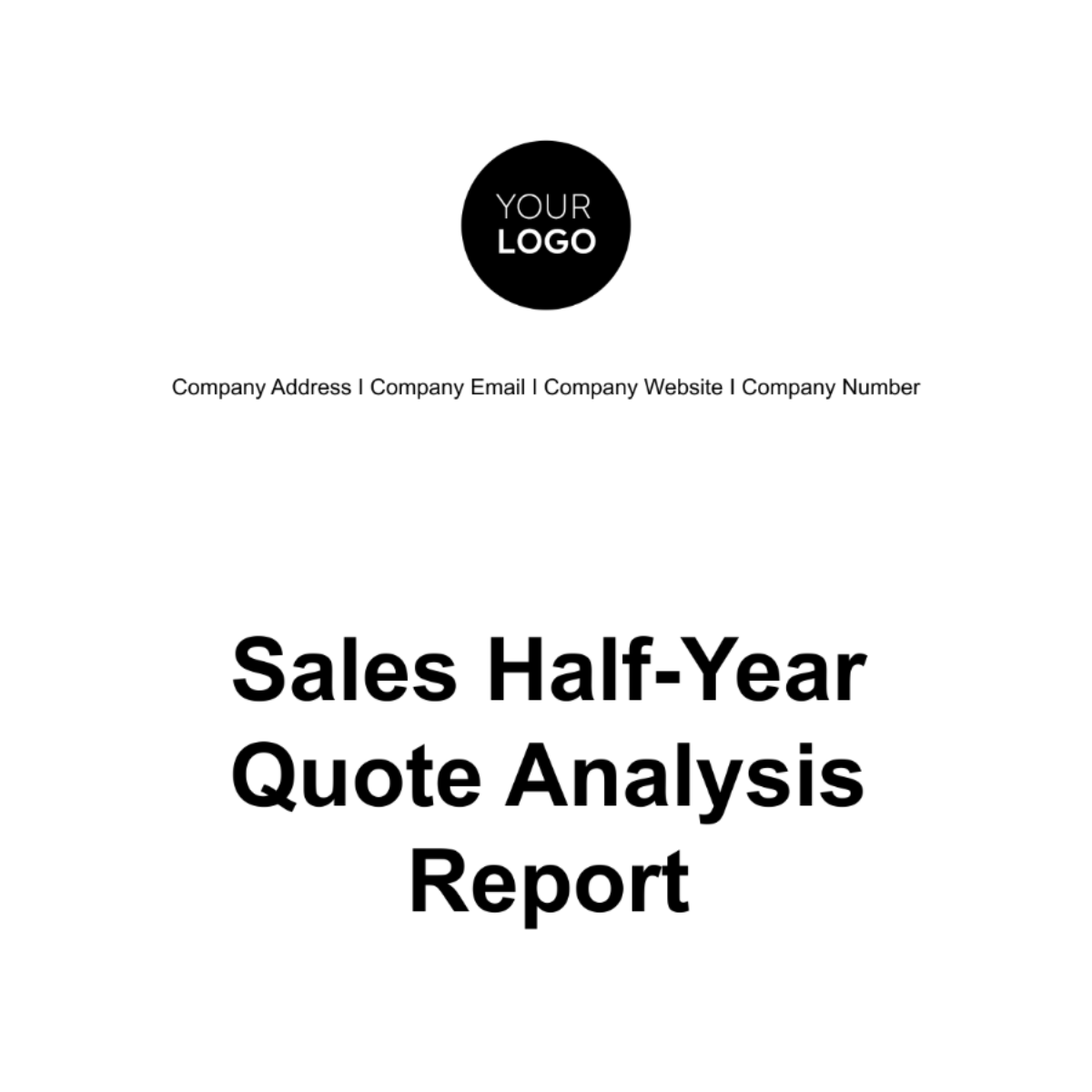 Free Sales Half-Year Quote Analysis Report Template