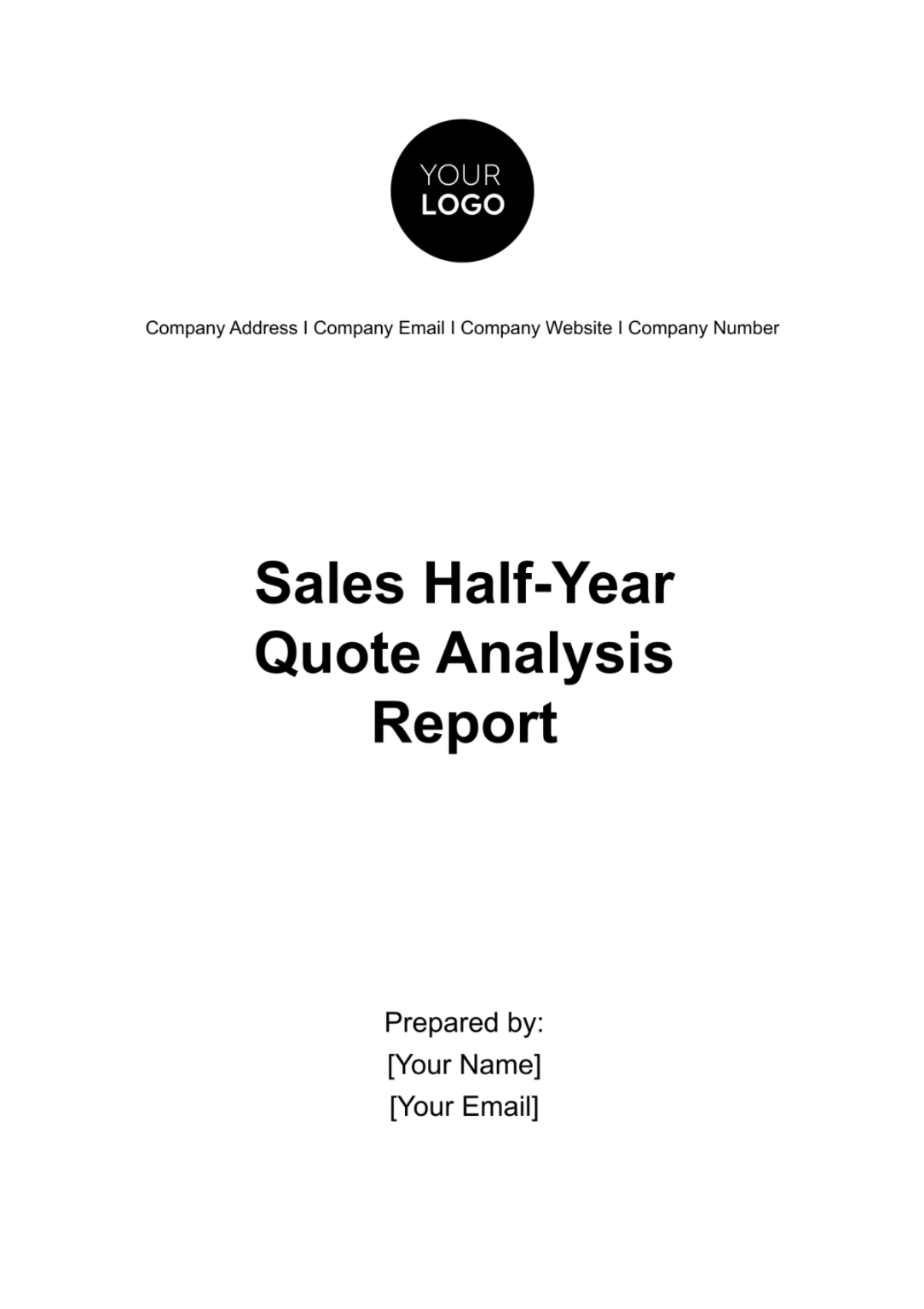 Sales Half-Year Quote Analysis Report Template - Edit Online & Download