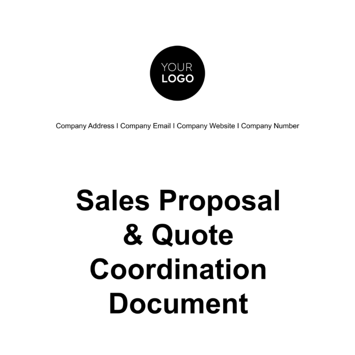 Sales Proposal & Quote Coordination Document Template