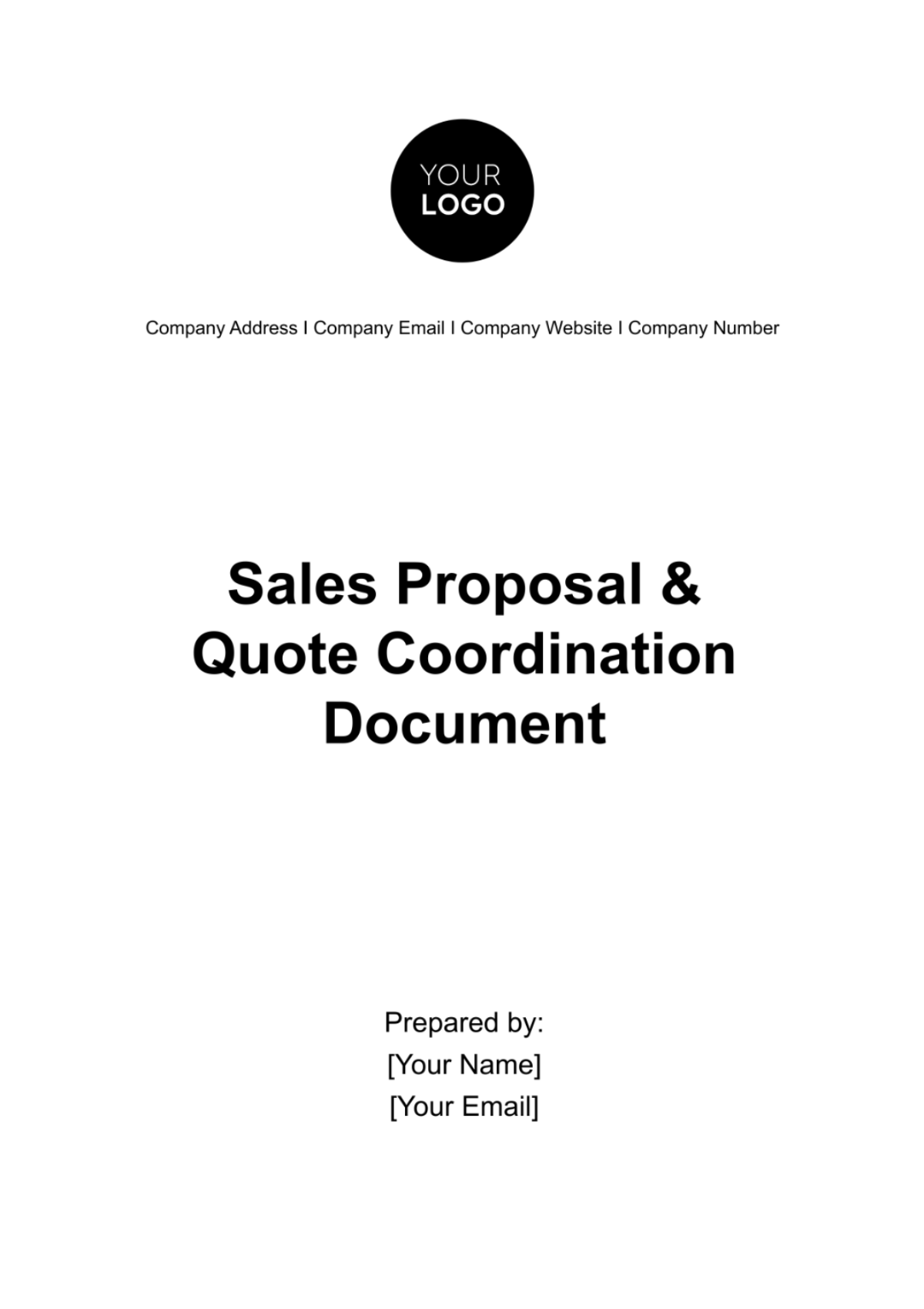 Sales Proposal & Quote Coordination Document Template - Edit Online & Download