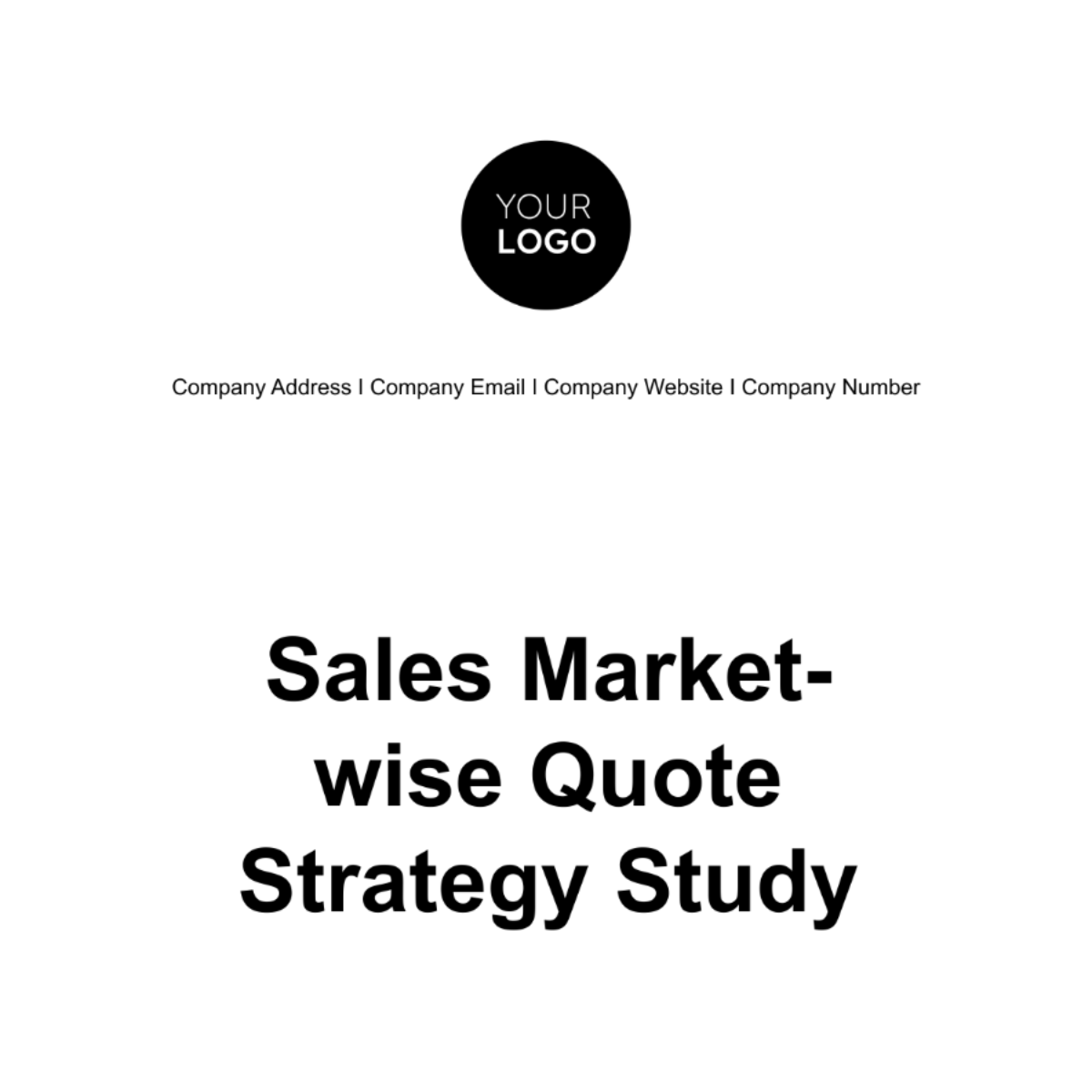 Sales Market-wise Quote Strategy Study Template