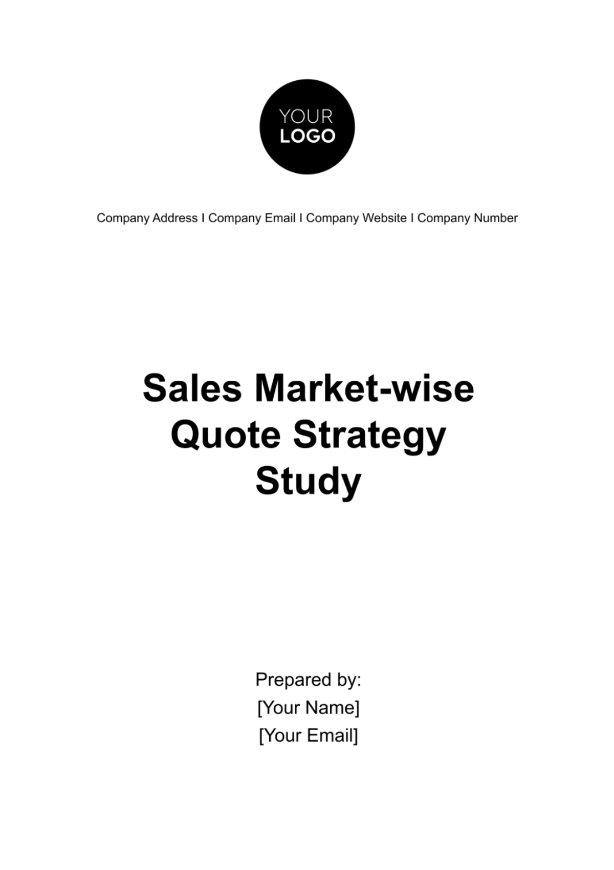 Sales Market-wise Quote Strategy Study Template - Edit Online & Download