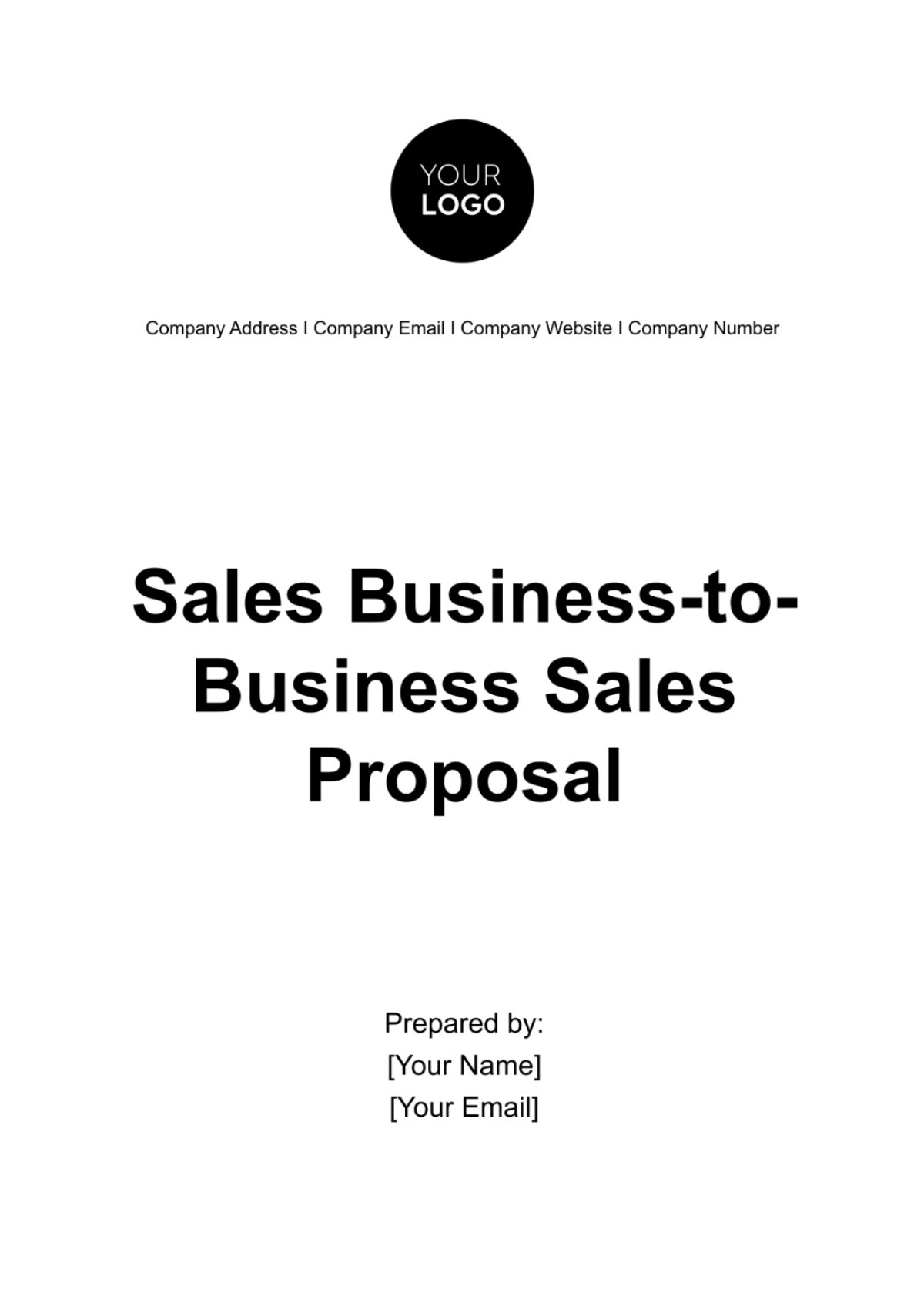 Free Sales Business-to-Business Sales Proposal Template