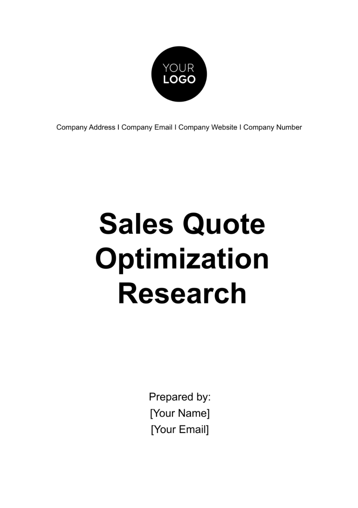 Free Sales Quote Optimization Research Template