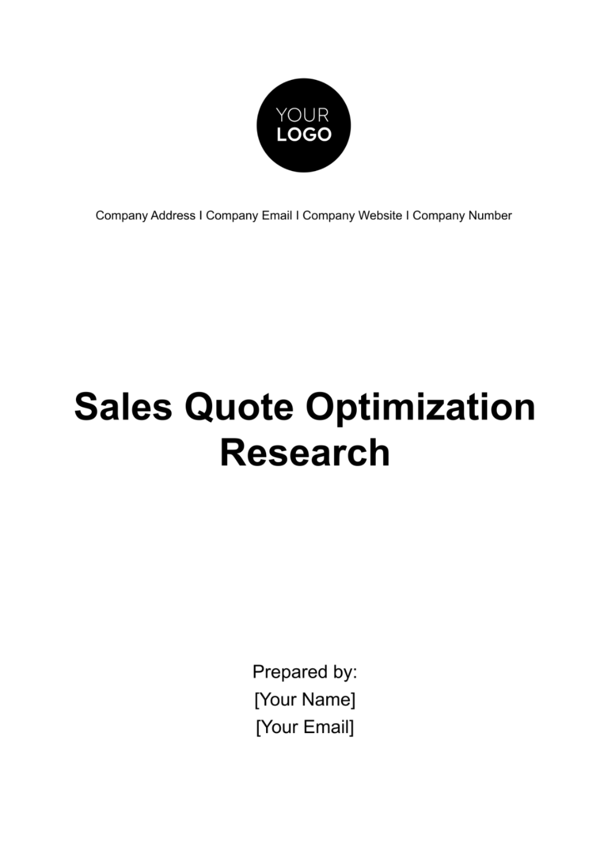 Sales Quote Optimization Research Template - Edit Online & Download