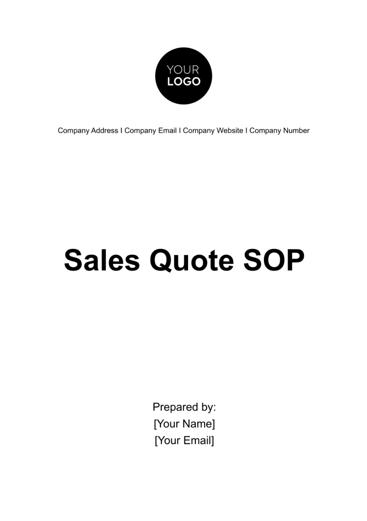 Sales Quote SOP Template - Edit Online & Download