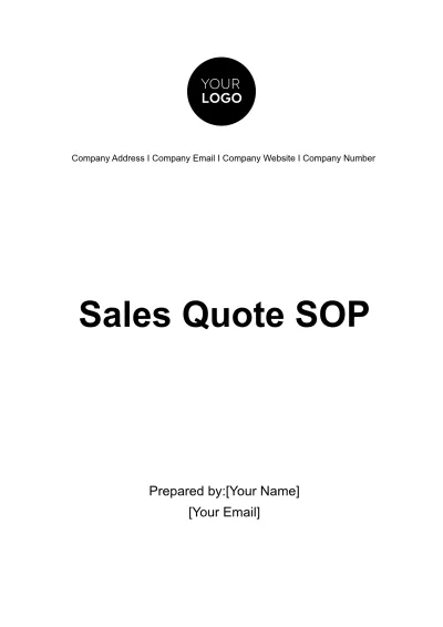 Free Sales Quote SOP Template to Edit Online