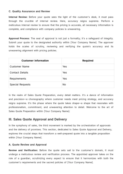 Free Sales Quote SOP Template to Edit Online