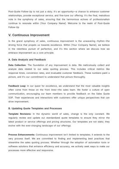 Free Sales Quote SOP Template to Edit Online
