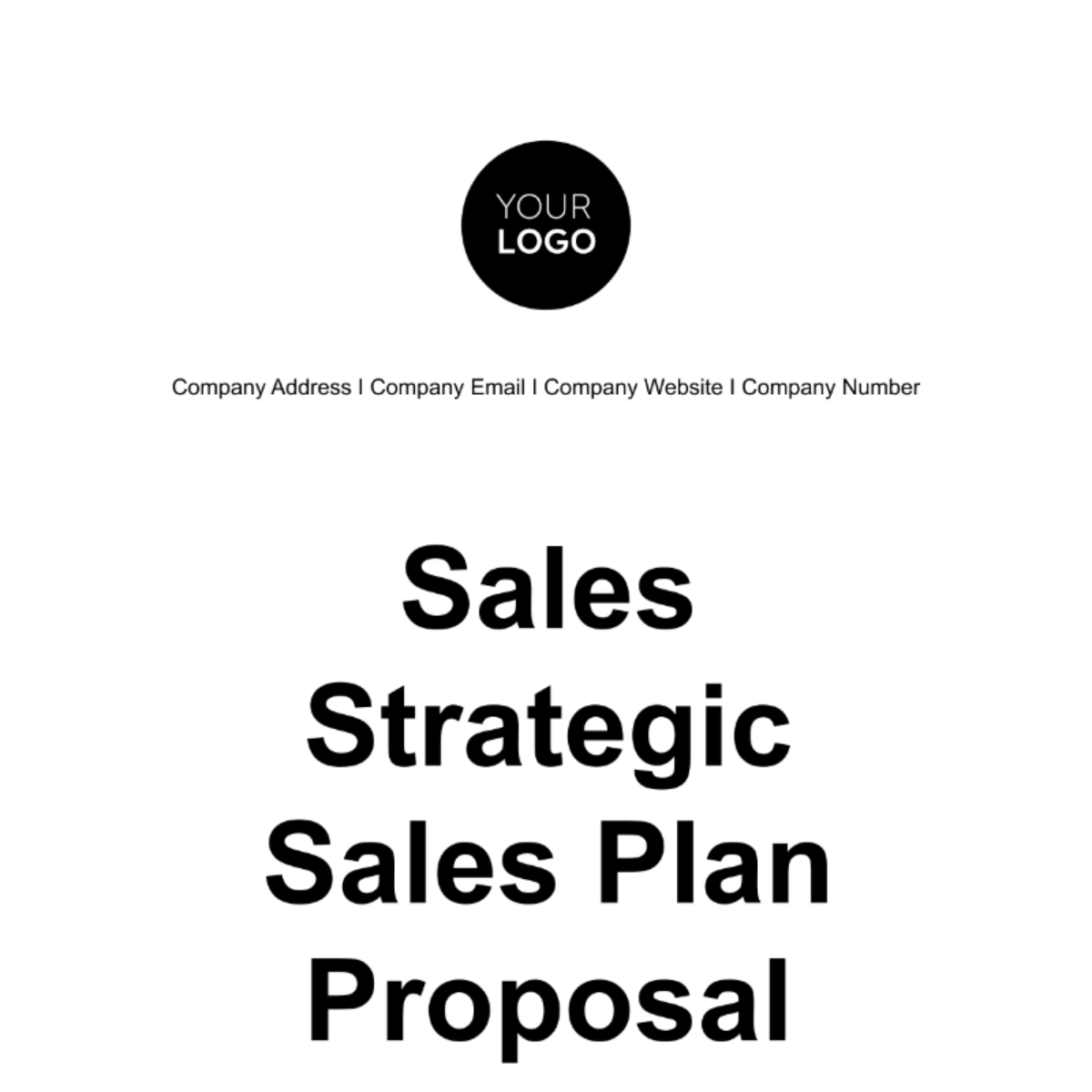 Sales Strategic Sales Plan Proposal Template