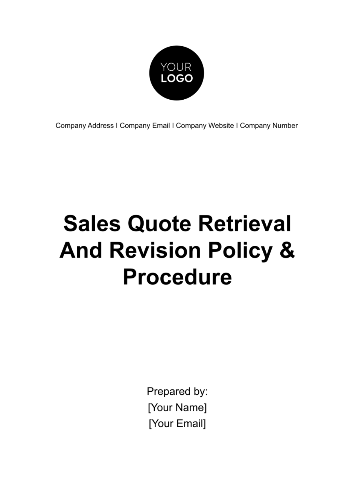 Sales Quote Retrieval and Revision Policy & Procedure Template - Edit Online & Download