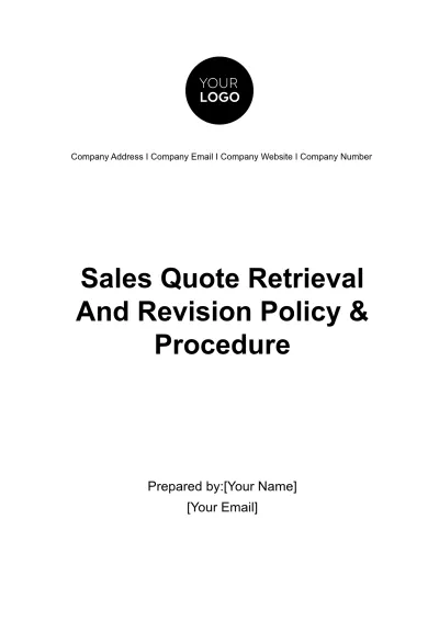 Free Sales Quote Retrieval and Revision Policy & Procedure Template to Edit Online