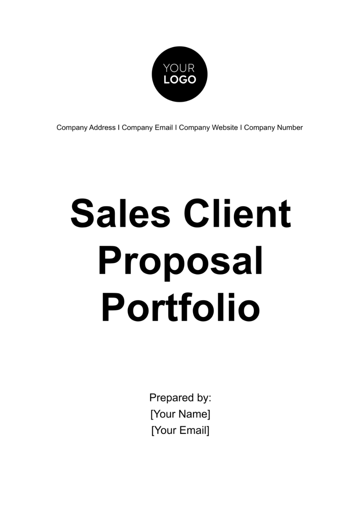 Free Sales Client Proposal Portfolio Template