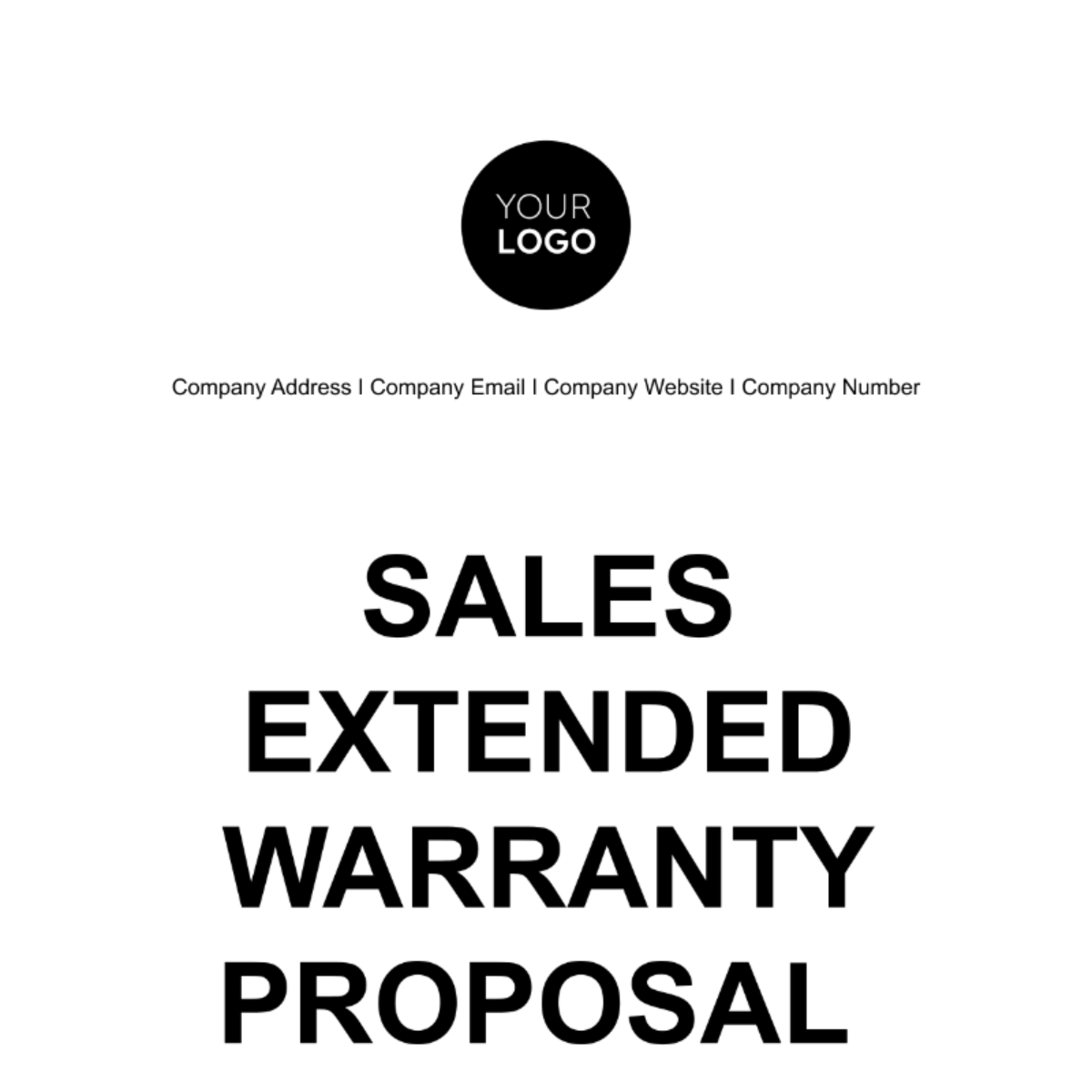 Free Sales Extended Warranty Proposal Template