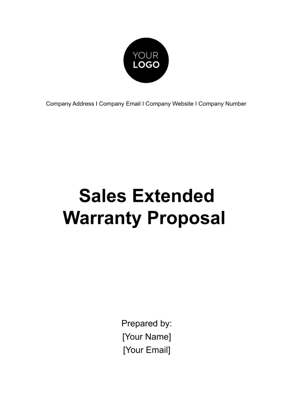 Sales Extended Warranty Proposal Template - Edit Online & Download