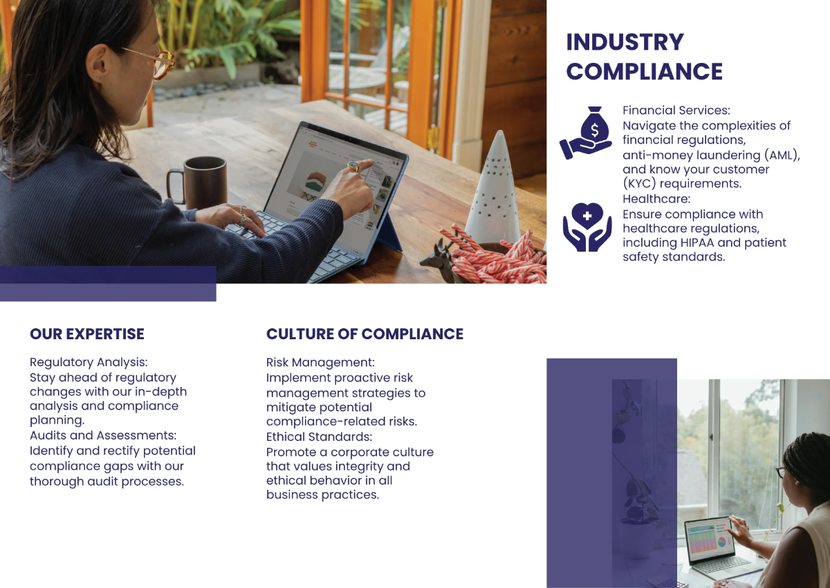 Free Regulatory Compliance Procedures Brochure Template to Edit Online