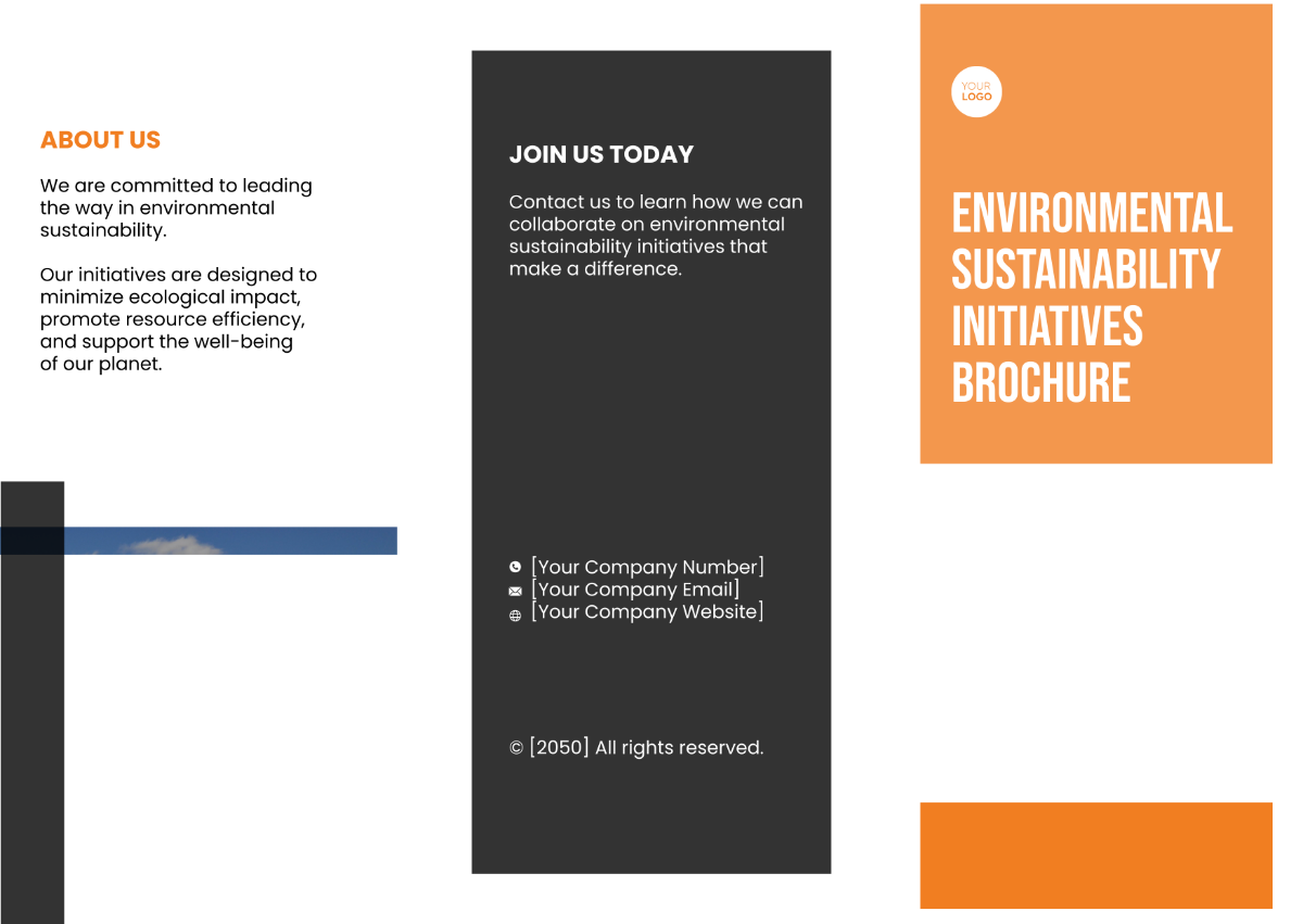 Free Environmental Sustainability Initiatives Brochure Template