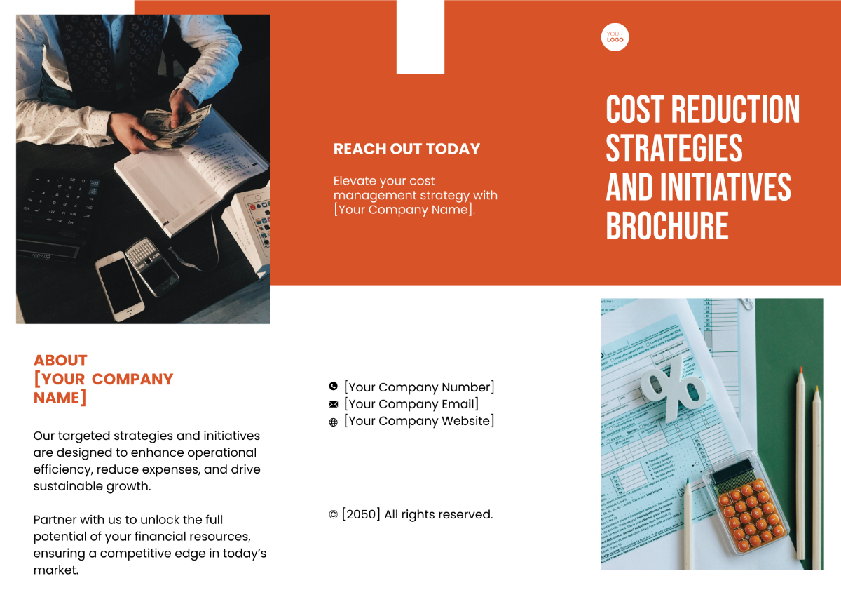 Cost Reduction Strategies and Initiatives Brochure Template