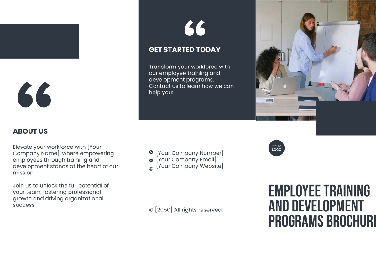 Free Employee Training and Development Programs Brochure Template