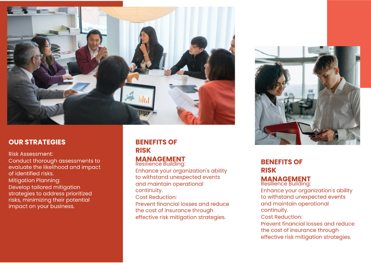 Free Risk Management and Mitigation Plans Brochure Template to Edit Online