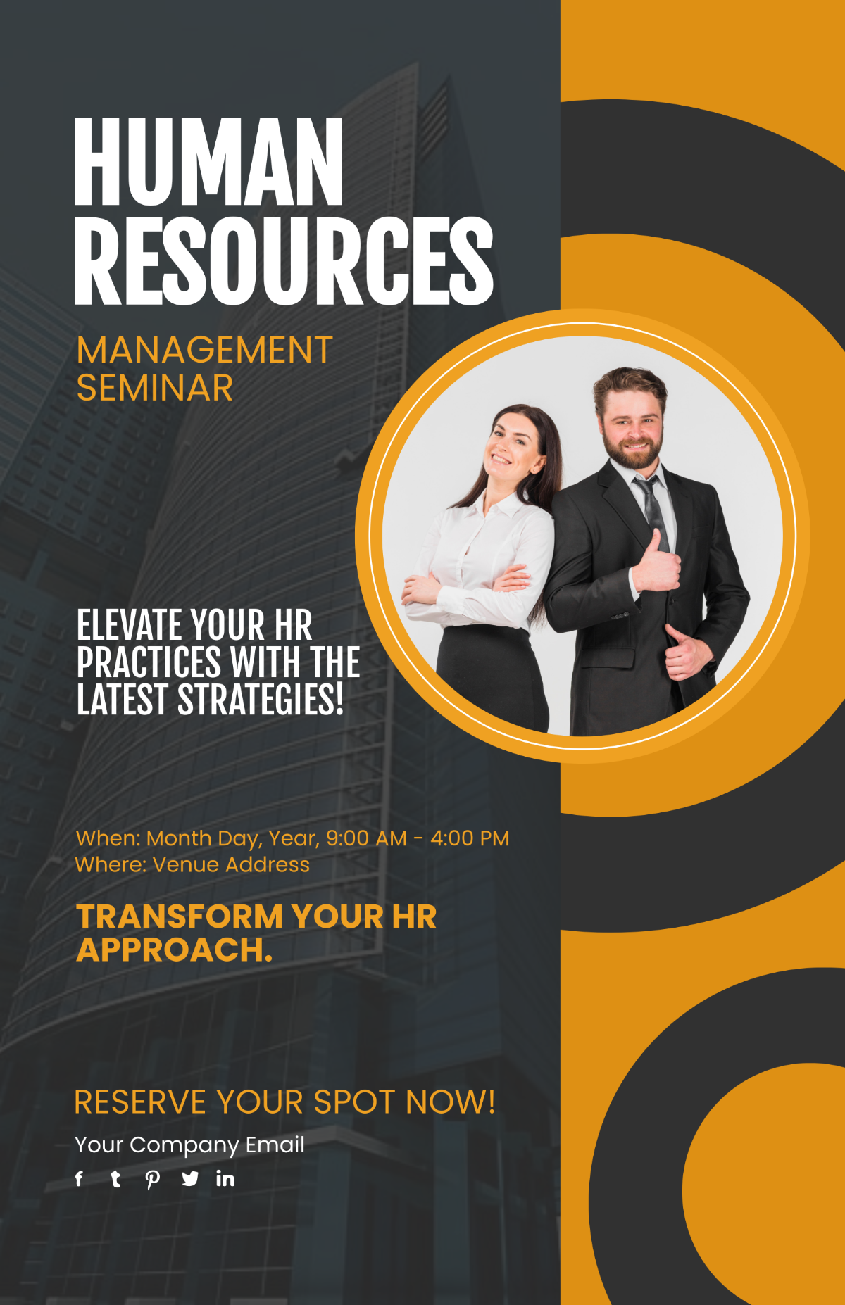 Human Resources Management Seminar Poster Template