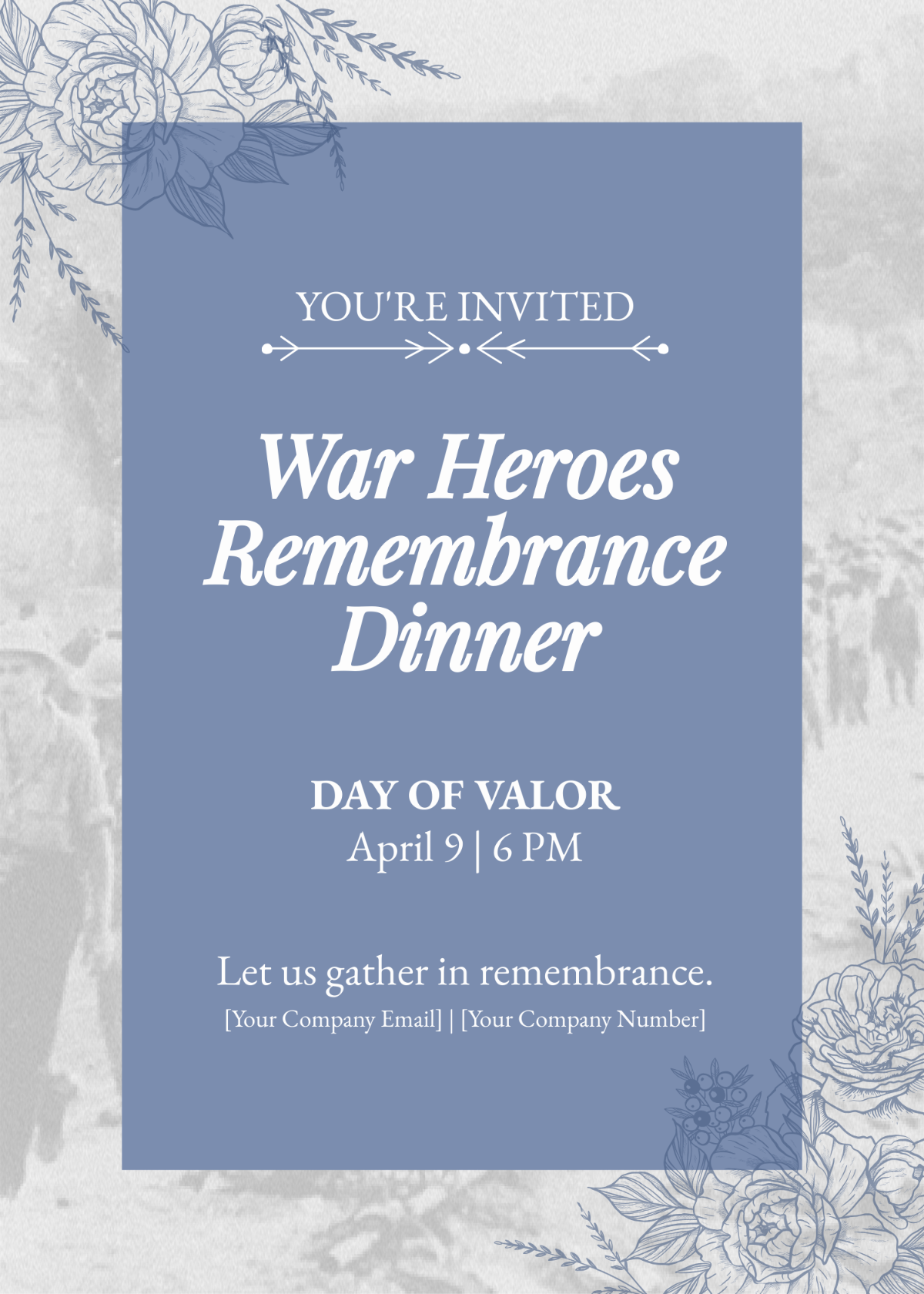  Day of Valor  Invitation Card Template