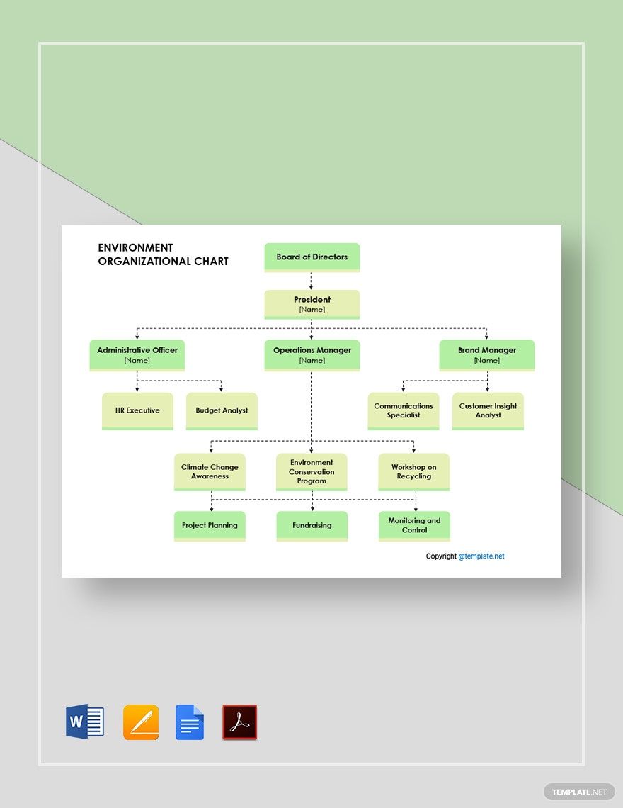 Environment Organizational Chart Template