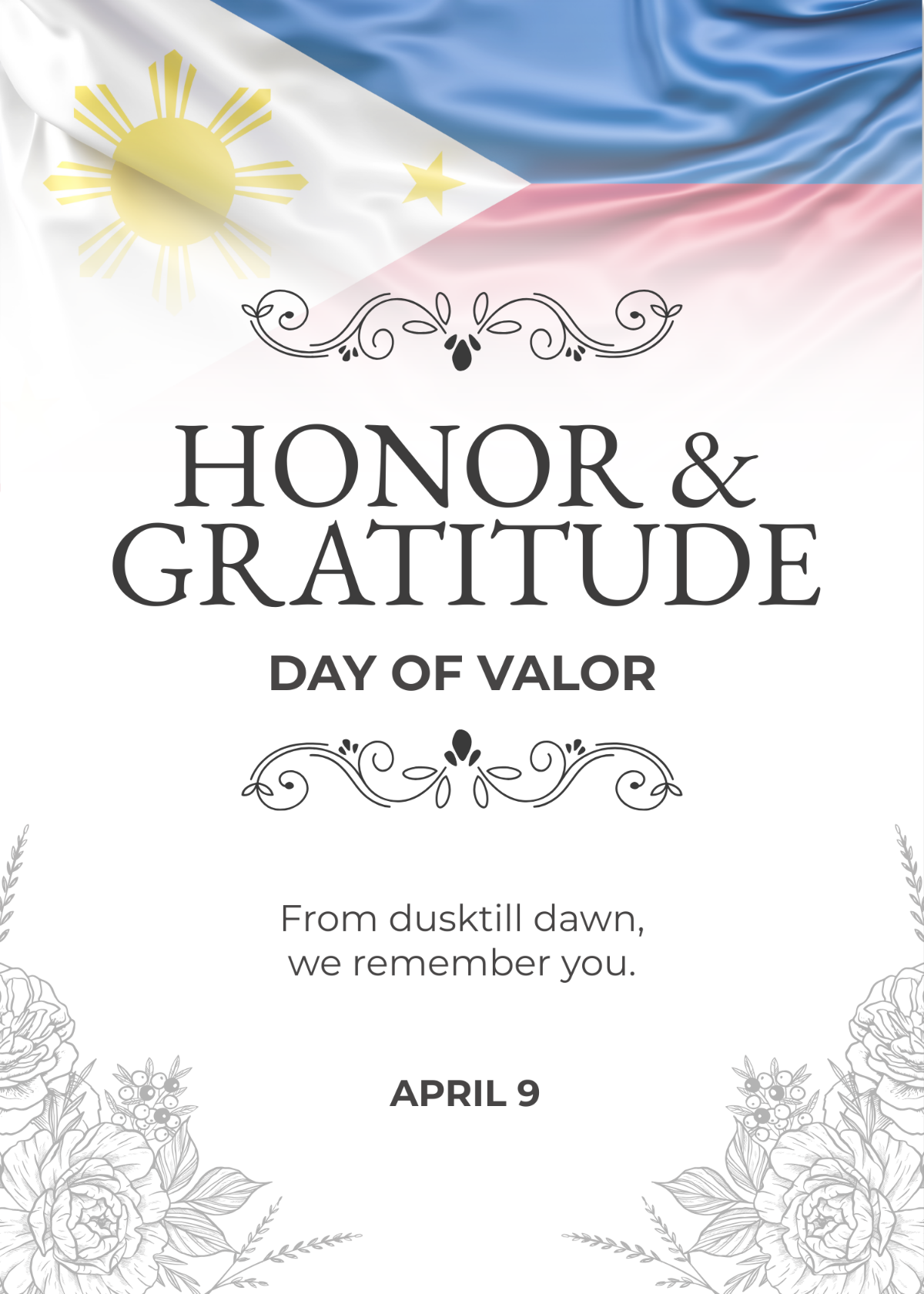  Day of Valor  Greeting Card Template