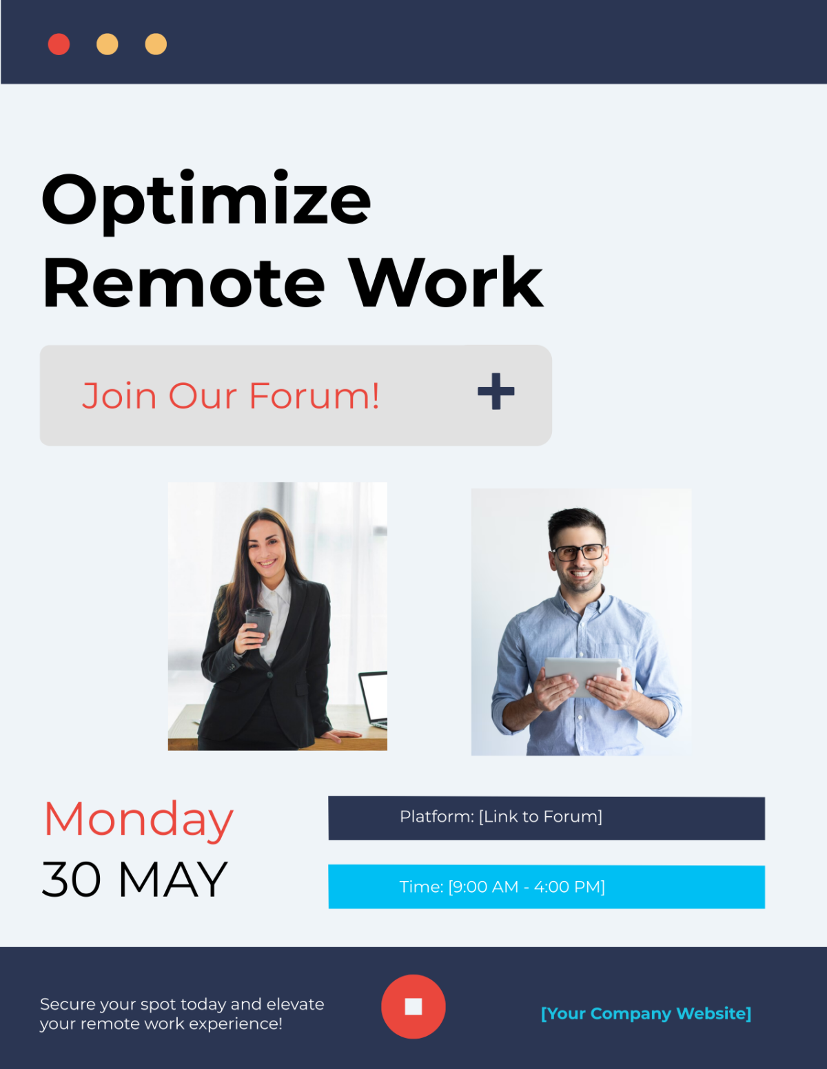 Remote Work Best Practices Forum Flyer Template