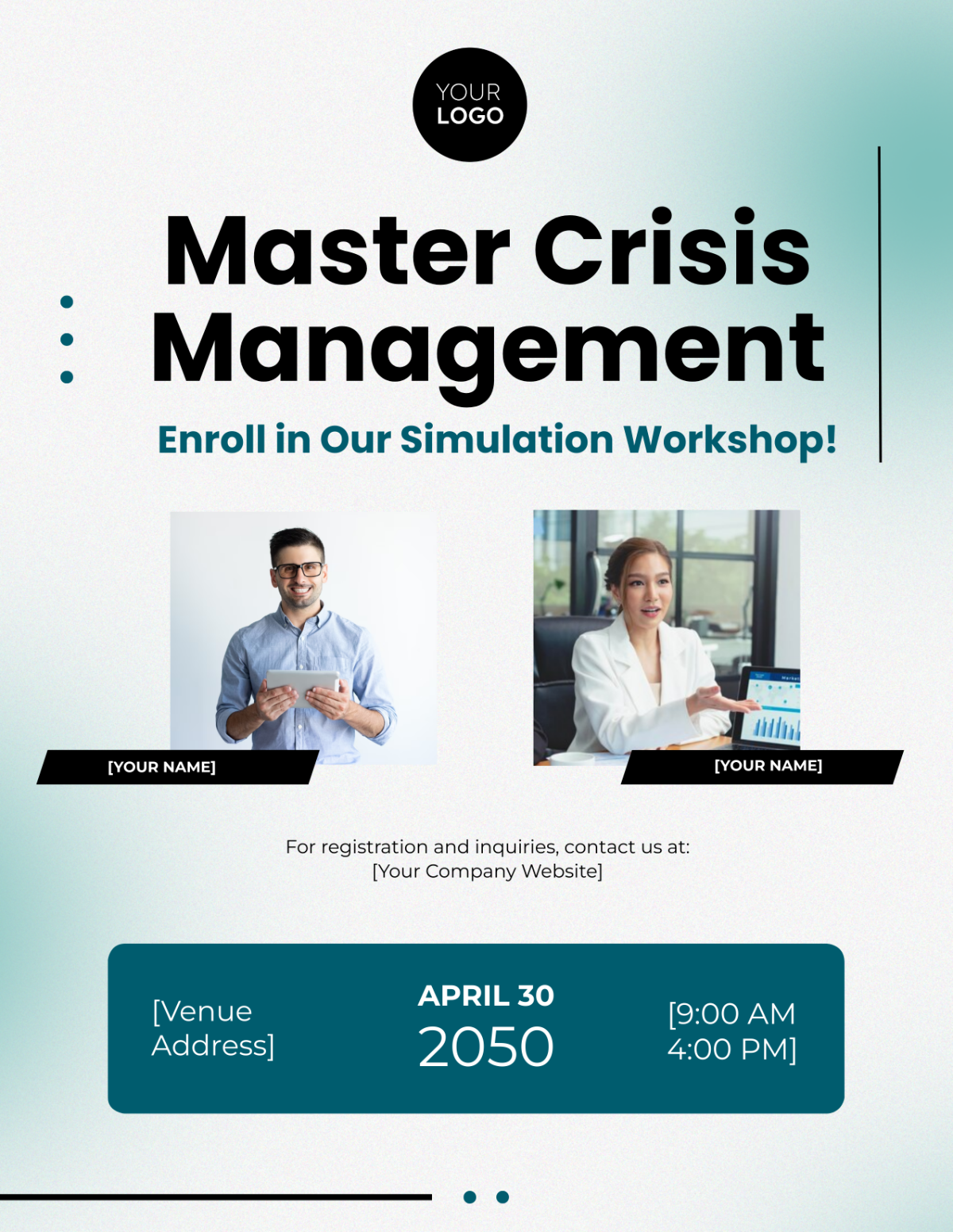 Free Crisis Management Simulation Workshop Flyer Template