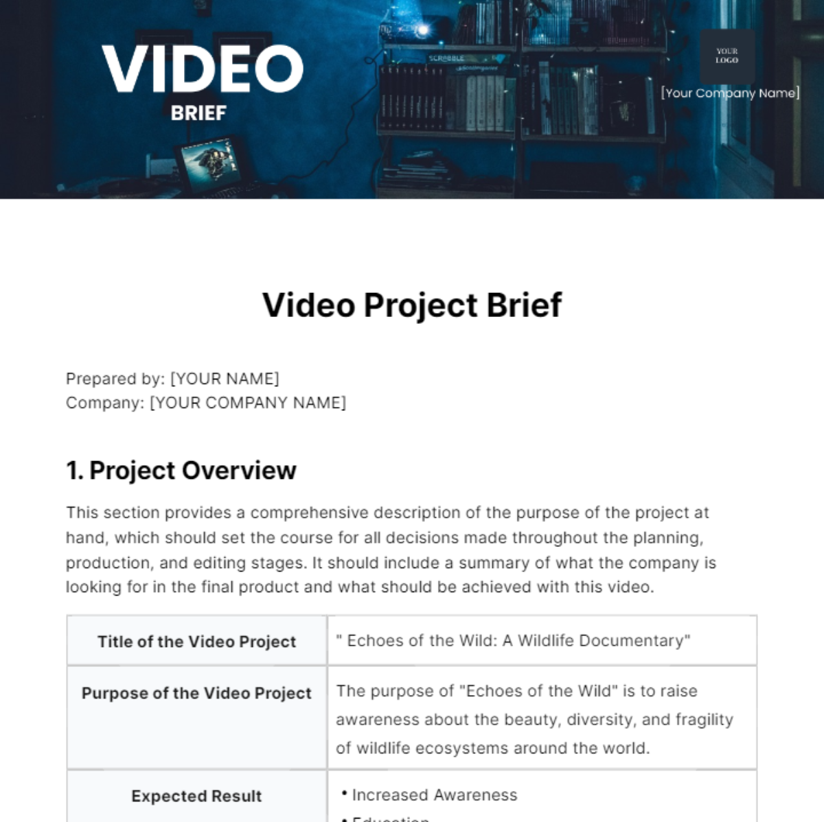 Video Brief Template - Edit Online & Download