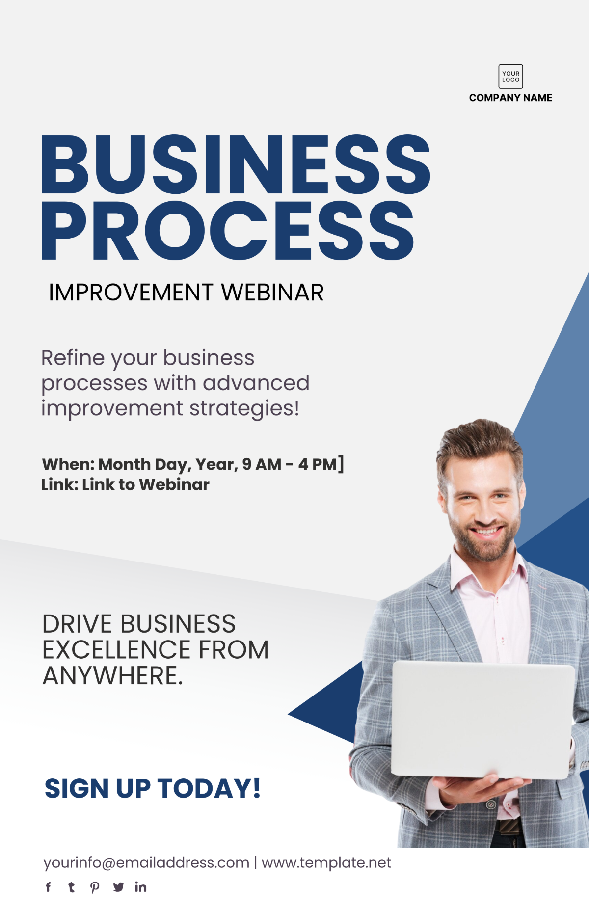 Free Business Process Improvement Webinar Poster Template