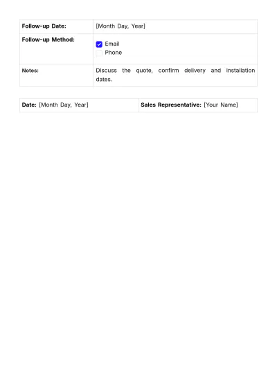 Free Sales Quote Follow-up Slip Template to Edit Online