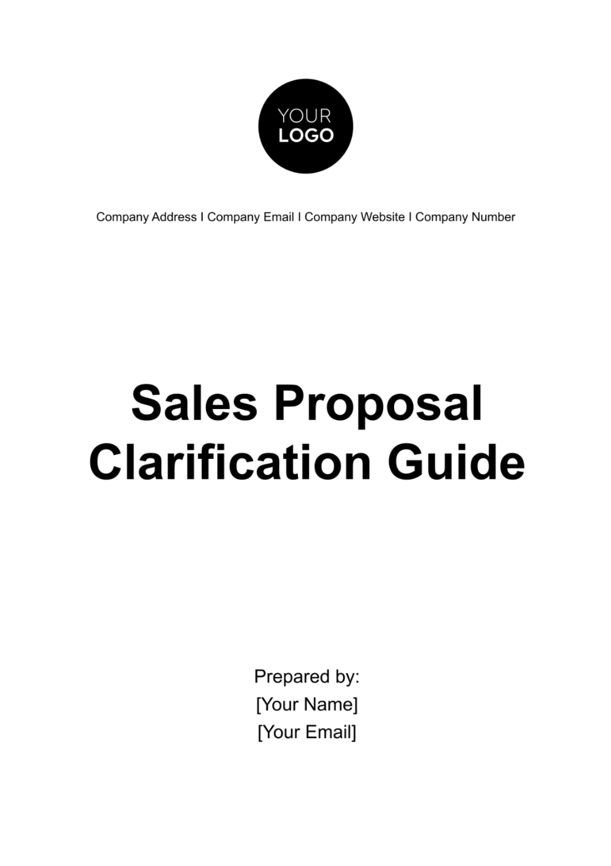 Sales Proposal Clarification Guide Template - Edit Online & Download