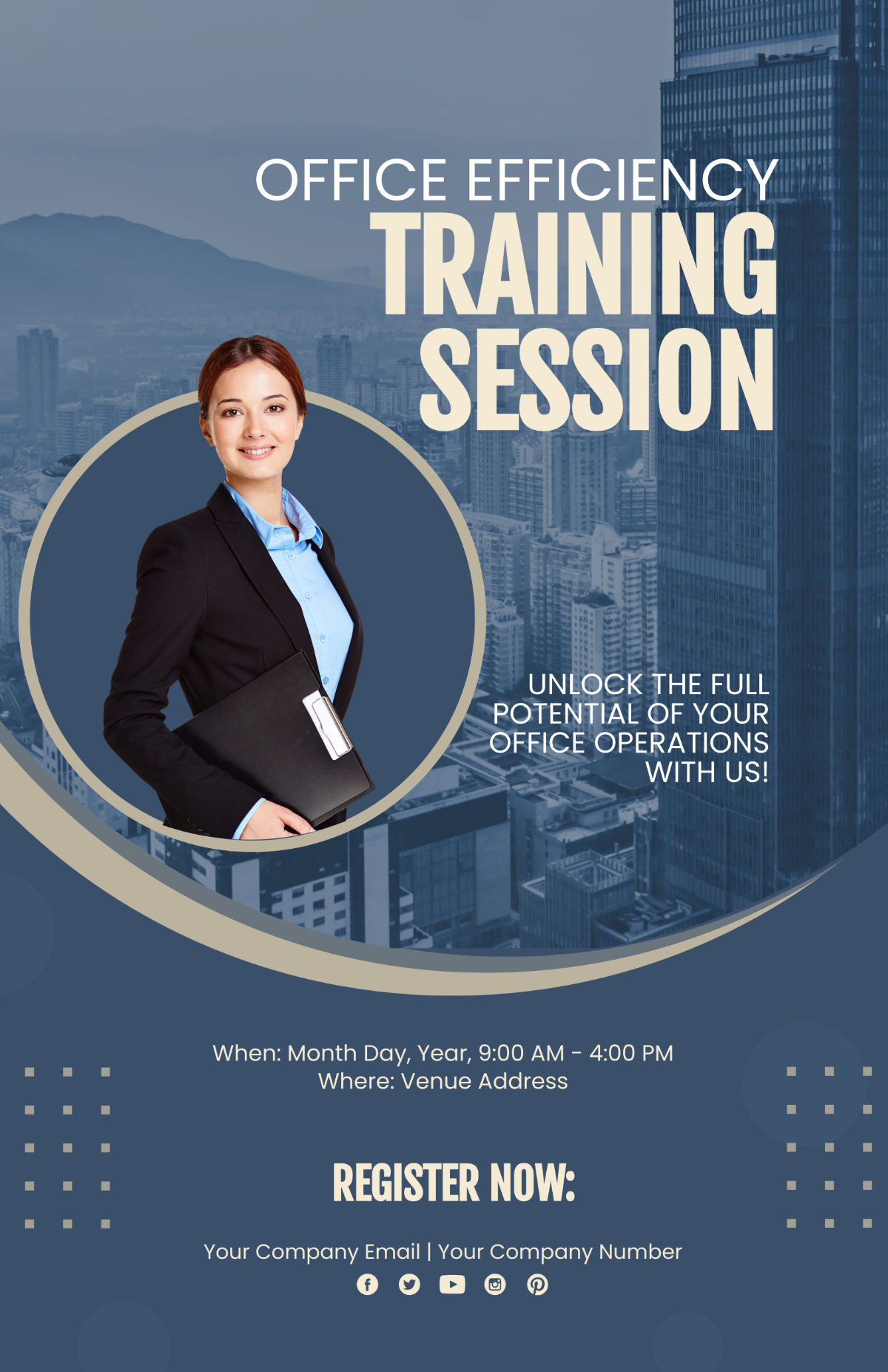Free Office Efficiency Training Session Poster Template