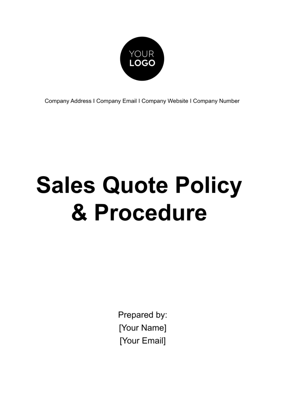 Sales Quote Policy & Procedure Template
