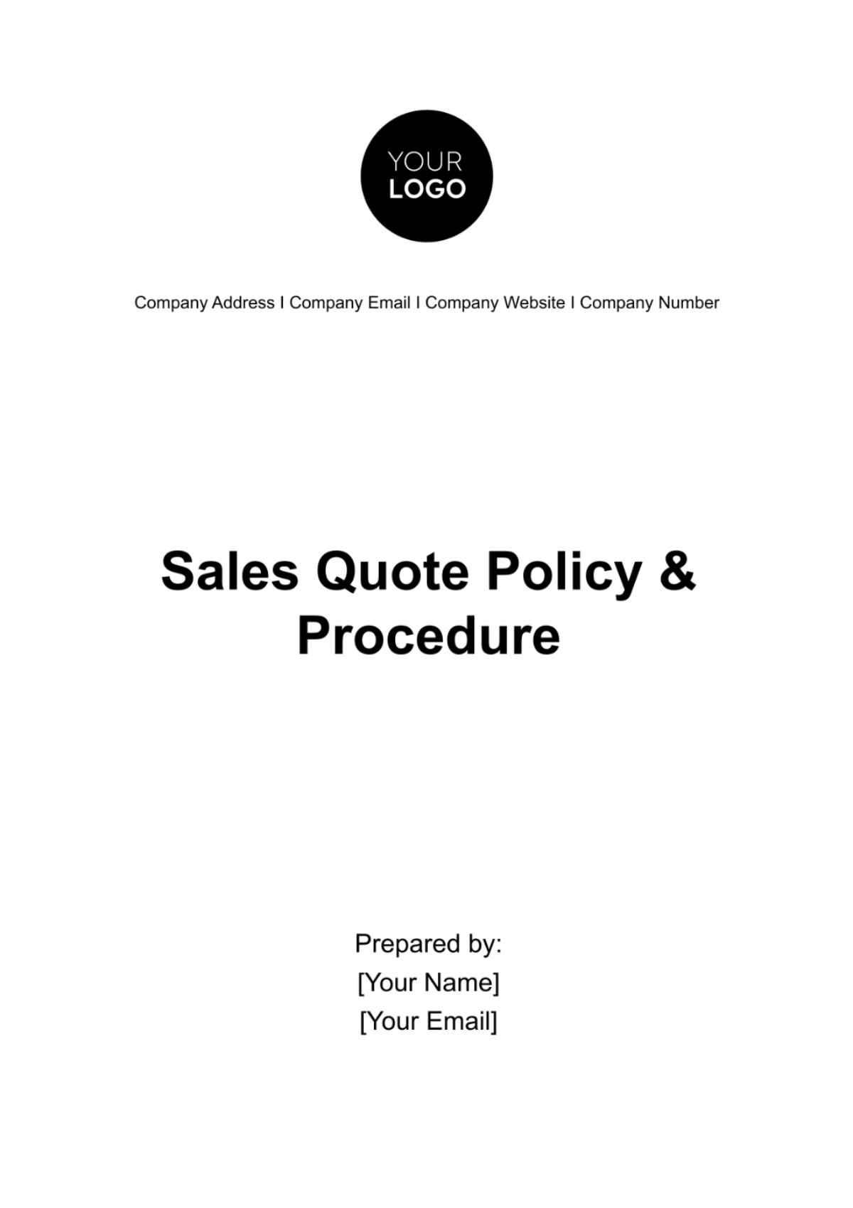 Sales Quote Policy & Procedure Template - Edit Online & Download